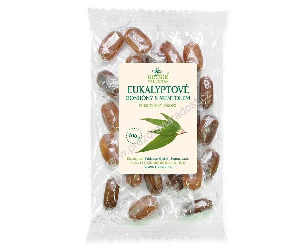 Eukalyptové bonbóny s mentolem 100 g GREŠÍK