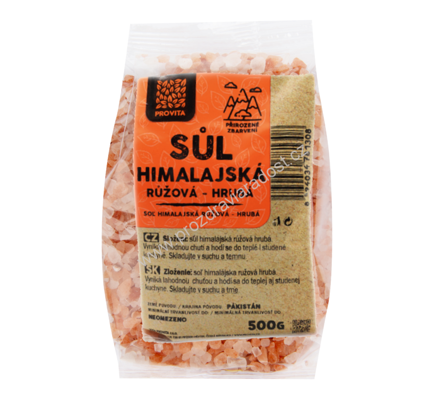 Sůl Himálajská růžová hrubá 500 g PROVITA