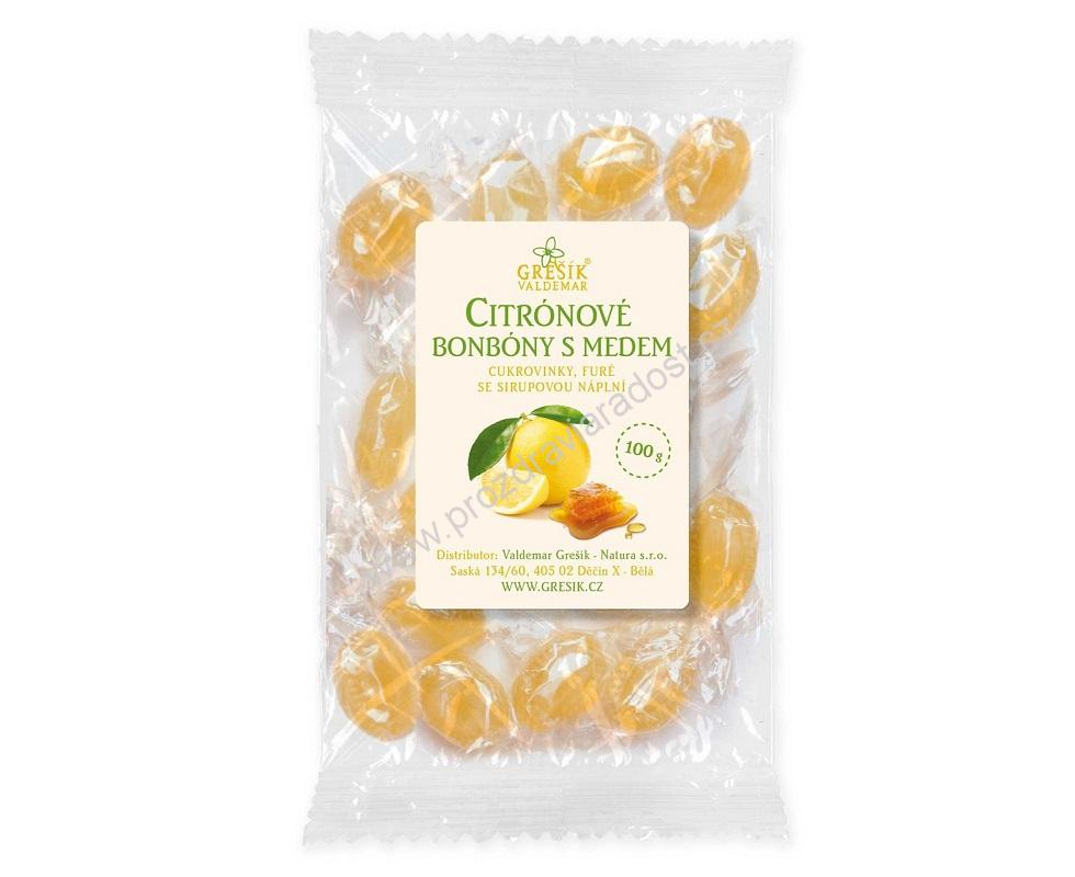 Citrónové bonbóny s medem 100 g GREŠÍK