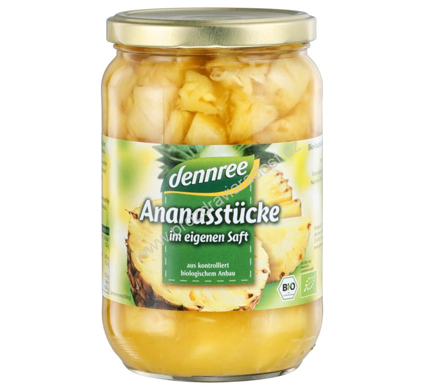 Ananas kousky ve vlastní šťávě 685 g BIO DENNREE