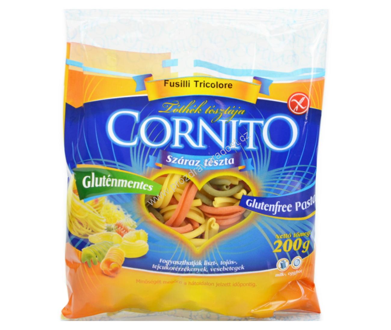 Těstoviny kukuřičné CASERECCE tricolore 200 g CORNITO