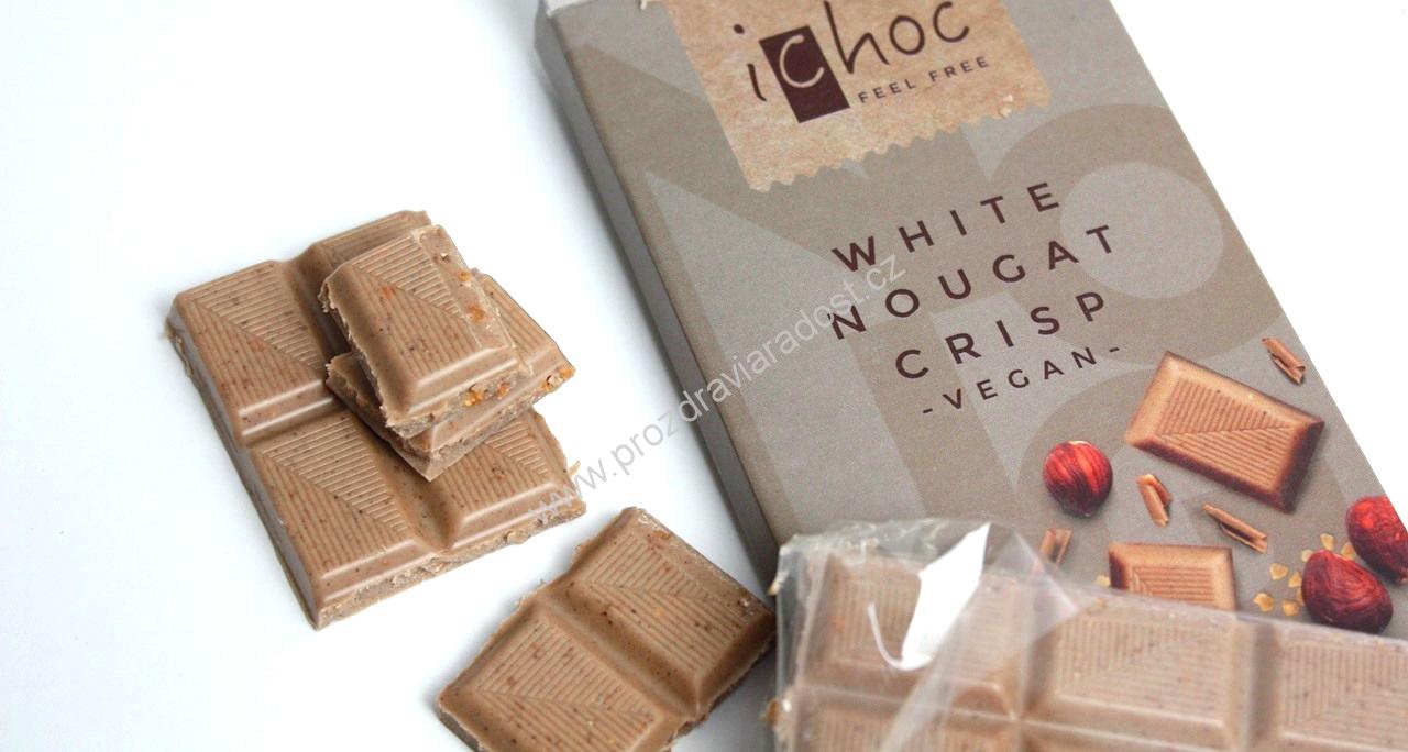 iChoc bílý nugát s oříšky 80 g Bio vegan