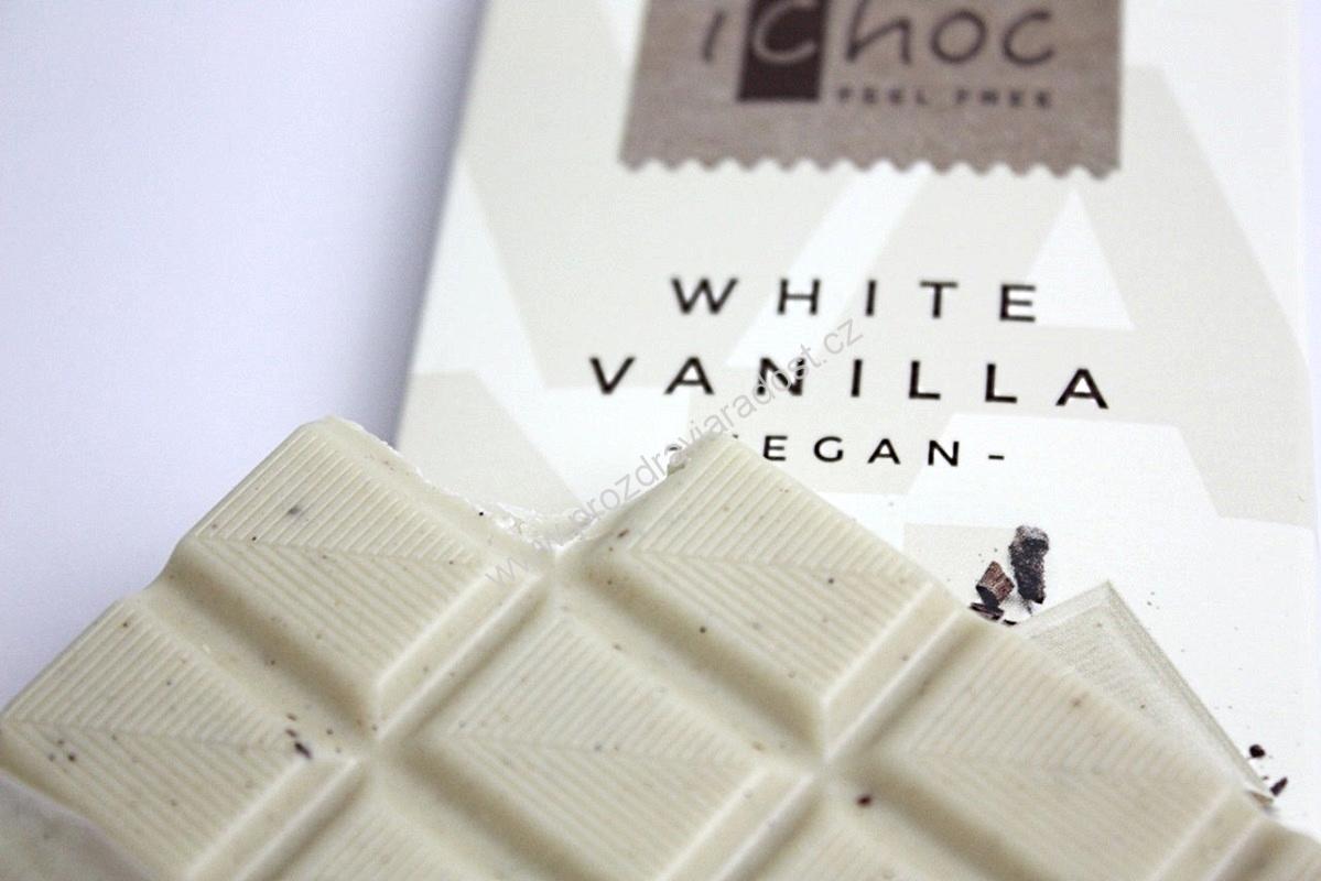 iChoc bílá čokoláda s vanilkou 80 g Bio vegan
