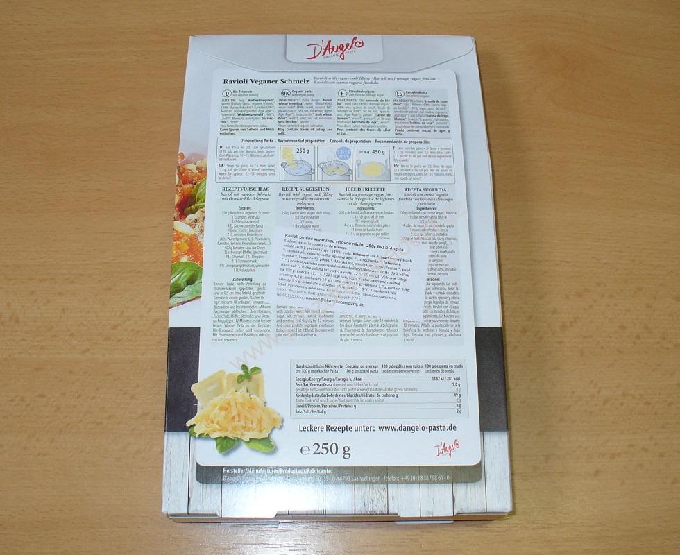 Ravioli Veganská náplň 250 g Bio D´Angelo