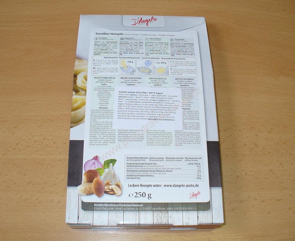 Tortellini Hřiby 250 g Bio D´Angelo