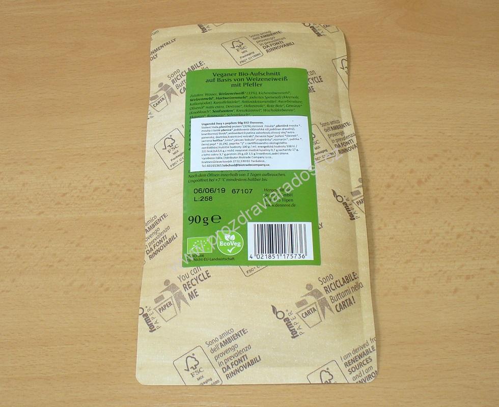 Veganské řezy s pepřem 90 g Dennree
