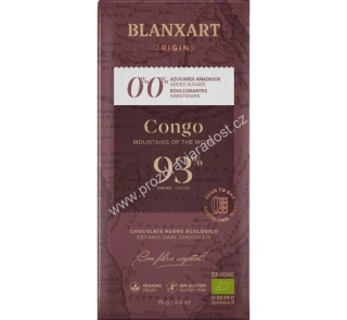 Čokoláda 93% Congo neslazená 80 g BIO BLANXART
