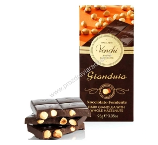 Venchi hořká Gianduja s oříšky 95 g