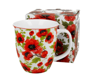 Porcelánový hrnek 600 ml Vlčí máky baculka