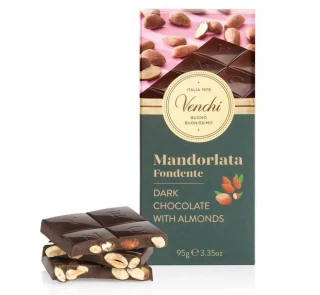 Venchi hořká čokoláda s mandlemi 95 g