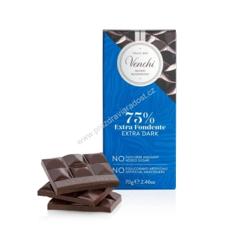 Venchi extra hořká 75% čokoláda bez řepného cukru 70 g