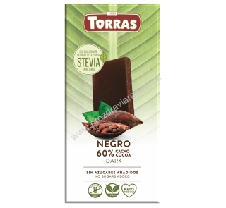 Hořká čokoláda se stévií 100 g TORRAS