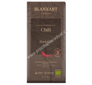 Čokoláda 83% Peru s chilli 75 g BIO BLANXART