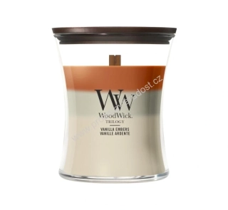 WoodWick Trilogy Vanilla Embers svíčka Váza střední