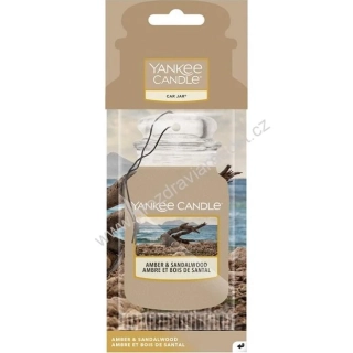 Yankee Candle vůně do auta visačka papír Amber & Sandalwood