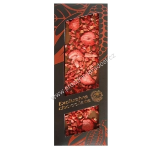Mléčná čokoláda Exclusive s jahodami 120 g T-SEVERKA