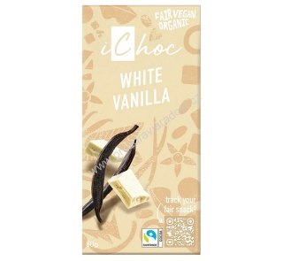 iChoc bílá čokoláda s vanilkou 80 g Bio vegan