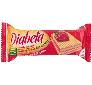 Dibeta Oplatky jahodové bez laktózy 60 g PLH