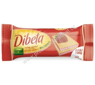 Dibeta Oplatky jahodové bez laktózy 60 g PLH